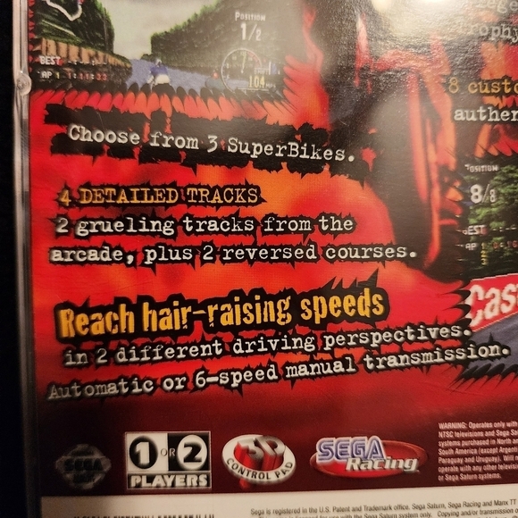 Vintage 1997 Sega Saturn Manx TT Super Bike Racing Video Game Rated K-A Everyone - Picture 14 of 14